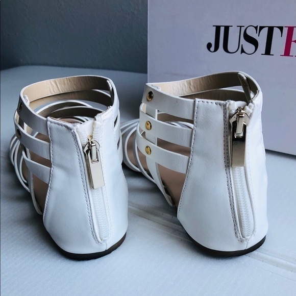 JUSTFAB, EUC, WHITE STRAPPY SANDALS - Picture 4 of 8